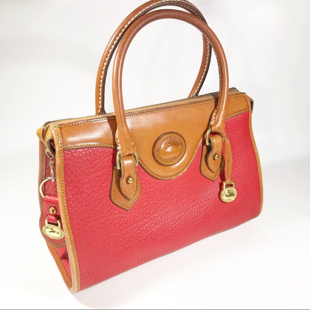 Dooney & Bourke Vntg Red Leather Handbag Keychain